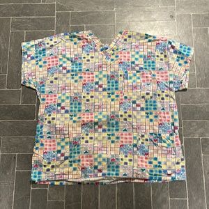 Colorful artistic scrub top 50” chest